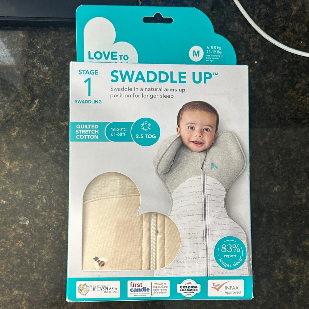 Love to dream Swaddle Up Baby Sleep Sack in Teal and Cream